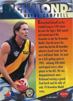 1996 Select AFL Centenary Series - Gold #82 Wayne Campbell Back